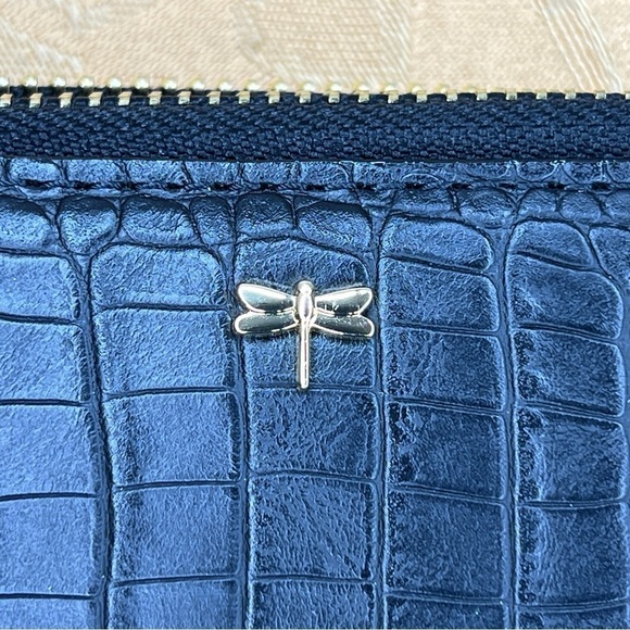 BLACK FAUX LEATHER WALLET WRISTLET ZIP AROUND VEGAN - Picture 2 of 6